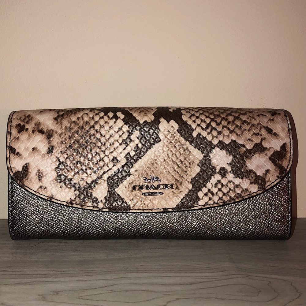 Silver & Snakeskin Coach Wallet